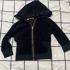 Jessica Simpson cropped velvet hoodie